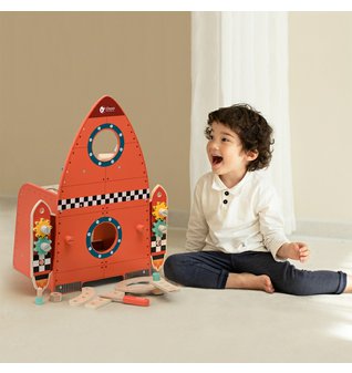 Montessori "Activity Board" dřevěná dílna - Kosmická loď