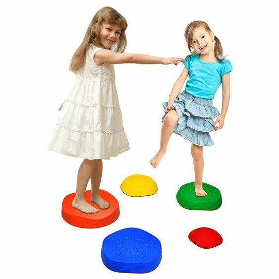 Barevné nášlapné kameny kulaté 5ks