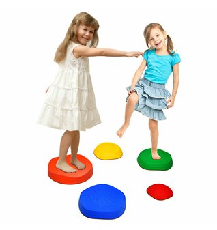 Barevné nášlapné kameny kulaté 5ks