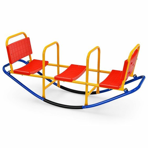 3 místná houpačka Garden Rocker - červeno-modrá
