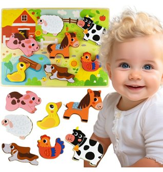 Montessori dřevěné puzzle Farma 06