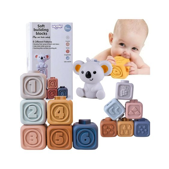 Montessori senzorické kostky Medvídek z měkké gumy 01