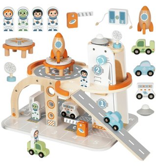 Montessori dřevěná parkovací stanice 010