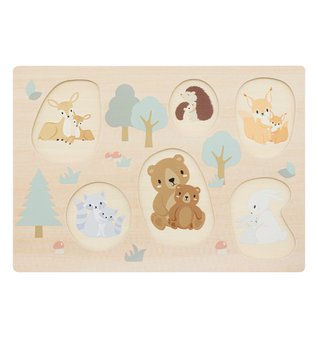 dřevěné puzzle pro nejmenší lesní zvířátka 02