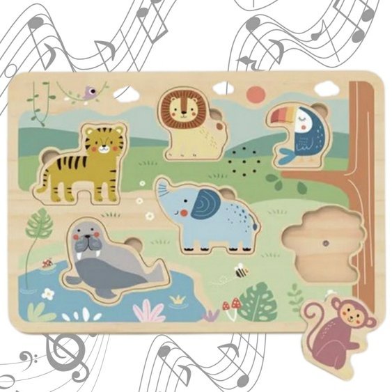 Montessori dřevěné puzzle Zvířátka 01