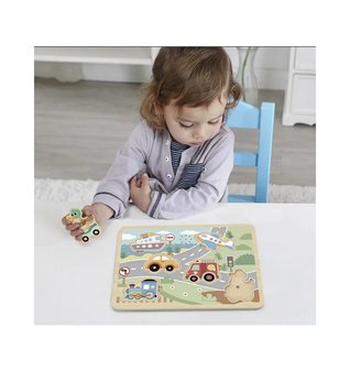Montessori dřevěné puzzle Dopravní prostředky