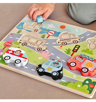 Montessori dřevěné puzzle Dopravní prostředky