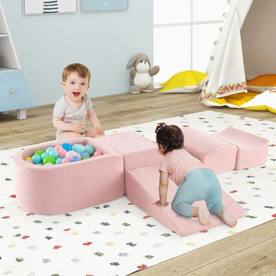 Dětský pěnový herní set s balónkovým bazénkem Pink
