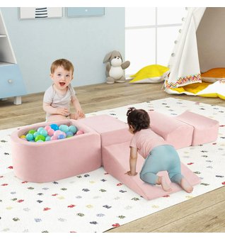 Dětský pěnový herní set s balónkovým bazénkem Pink