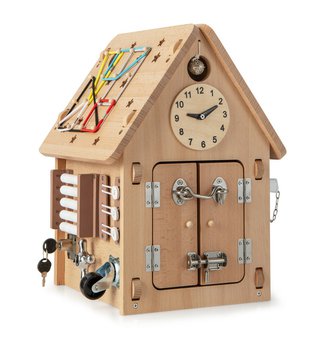 Montessori ,, Activity Board" domeček - přírodní 01