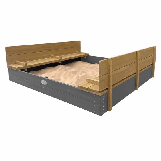 Pískoviště s víkem a sedátkem Cedar Ella XXL grey